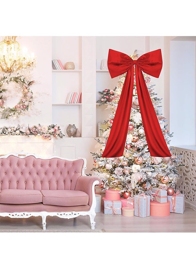 Wavwavw Red Large Bow Decor Big Bow Coquette Birthday Decoration for Room Giant Satin Ribbon Tie for Party Backdrop Wedding Bridal Shower Valentine's Day Wall Hanging Decor (24 x 36 Inches) - Image 3