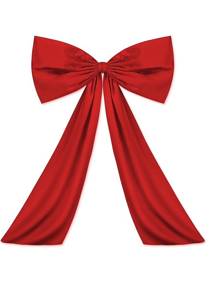 Wavwavw Red Large Bow Decor Big Bow Coquette Birthday Decoration for Room Giant Satin Ribbon Tie for Party Backdrop Wedding Bridal Shower Valentine's Day Wall Hanging Decor (24 x 36 Inches) - Image 1