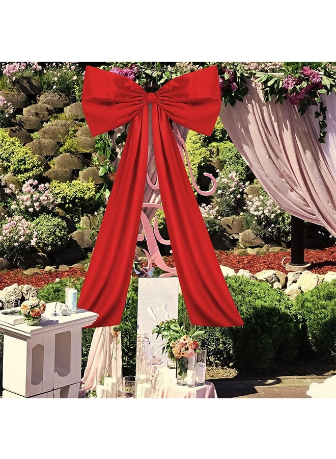 Wavwavw Red Large Bow Decor Big Bow Coquette Birthday Decoration for Room Giant Satin Ribbon Tie for Party Backdrop Wedding Bridal Shower Valentine's Day Wall Hanging Decor (24 x 36 Inches) - Image 5