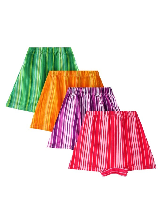 تى تى ستايل طقم شورت ليكرا للبنات، 4 قطع- متعدد الالوان - Image 1