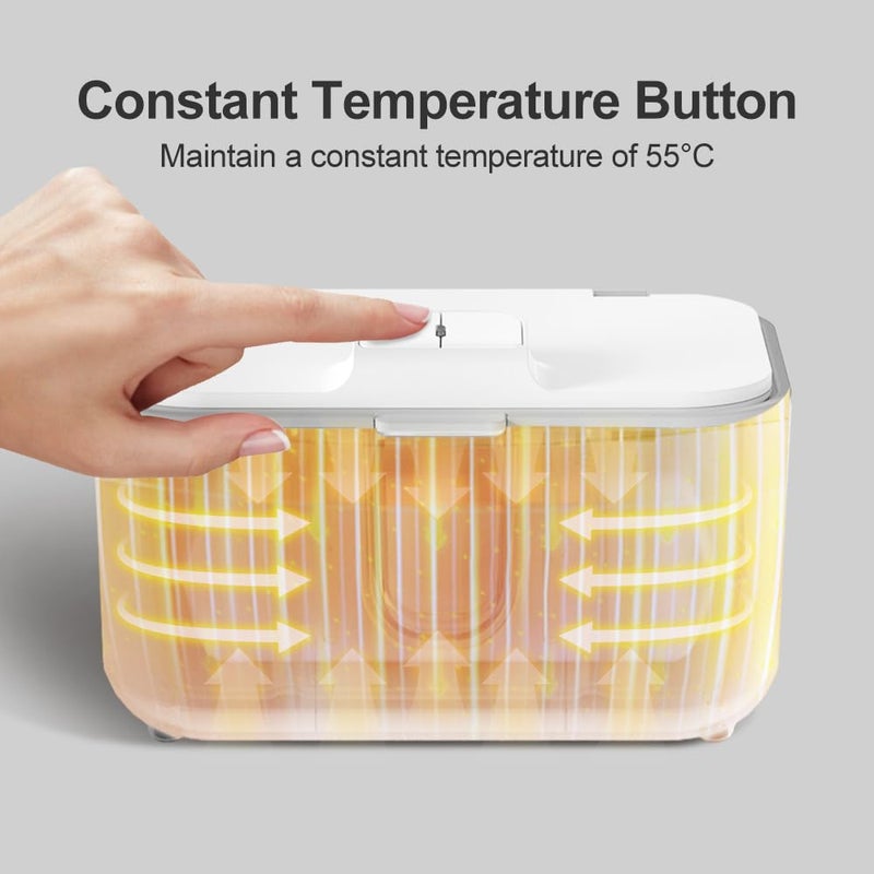 DAKONG Wet Wipes Heater Baby Wipe Warmer and Baby Wet Wipes Dispenser with Night Light for Infants Adults Large Capacity Surround Heating Super Silent Diaper Wipe Warmer - Image 3