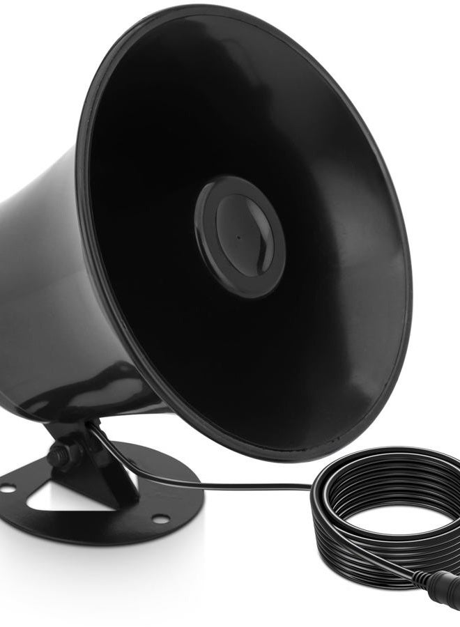 Pyramid Outdoor Trumpet Car Horn Speaker - 5” Pa Horn Speaker w/ 8 Ohms Impedance, 15 Watt Power, Adjustable Bracket, 10' Pre-Wired Cord, 3.5mm Mono - Pa Speaker for Cb Radio Car Siren System - SP5 - Image 1