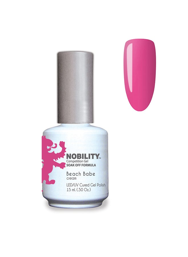 Lechat Nobility Soak Off Beach Babe UV Led Cured Nail Polish Color Neon Pink Cream 15 ml Nbgp177 