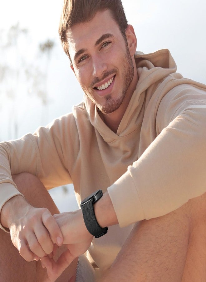 DAQIN أشرطة داكين المرنة متوافقة مع ساعة سامسونج جالاكسي 8 بحجم 44 مم و40 مم، شريط ساعة سامسونج جالاكسي 8 كلاسيك بحجم 46 مم للرجال، حزام رياضي ناعم من قماش النايلون المرن بدون فجوة لساعة سامسونج 8، أسود - Image 4