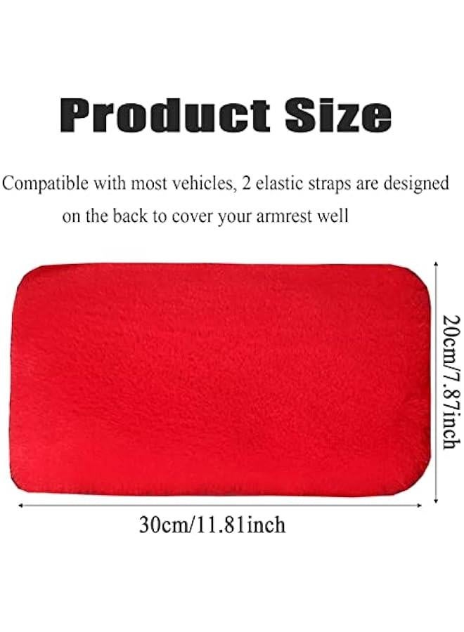 Arabest Red Short Plush Car Armrest Cover for Center Console Seat Box - Universal Auto Protector - Stylish Accessory for Men and Women  - Image 5