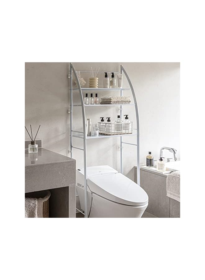 vesus Right 3-Shelf Bathroom Organizer Over The Toilet Storage, Shelf Toilet, 27”L x 10”W 66”H (White)  - Image 2