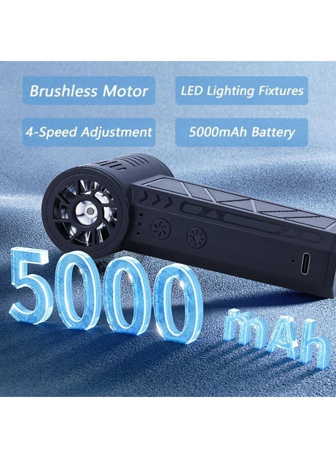 كاف في لام أ مروحة محمولة قوية لاسلكية، مروحة هوائية إلكترونية، مروحة أوراق لاسلكية، مروحة هوائية جيت LED توربو، مروحة توربو عنيفة بدون فرشاة، مروحة محمولة صغيرة للخارجية - Image 5