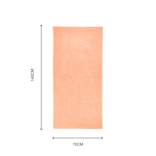 MUSA Bath Towels Natural Banana Fibers, Pack of 2 Towels with Free Bag, Terry Towels for Bath Large Size, Super Soft & Super Absorbent, Peach Fuzz + Ming Green - Image 4