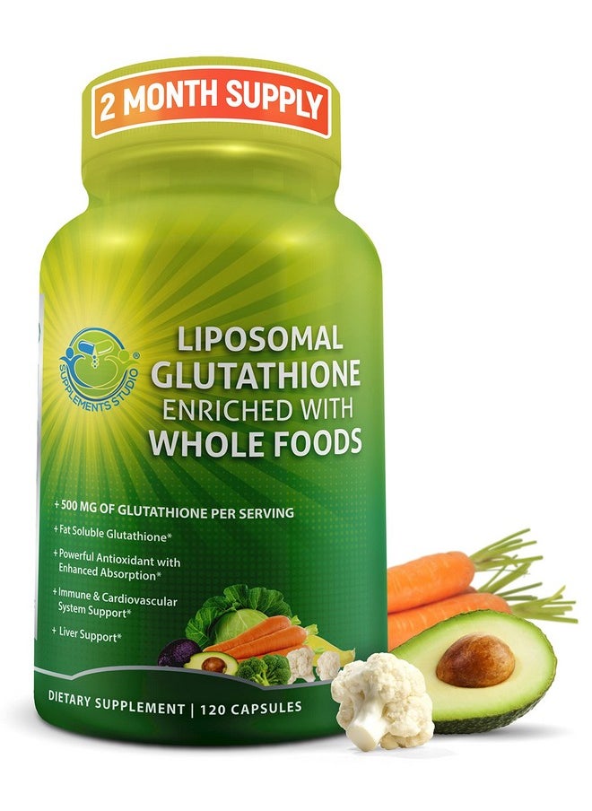 Supplements Studio - Liposomal Glutathione 500Mg Made With Organic Whole Foods Glutathione Liposomal Supplement For Maximum Absorption Master Antioxidant & Detoxifier Immune & Cardiovascular Support 2 Month Supply - Image 1