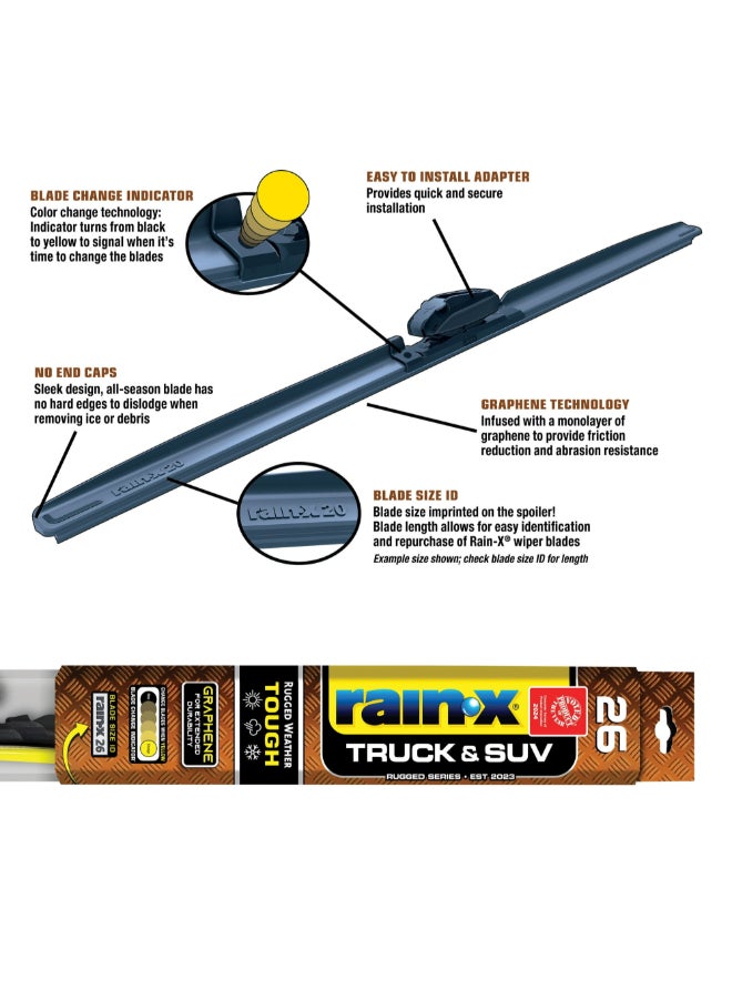 Rain-X Truck and SUV All Season Windshield Beam Wiper Blade Black 26 Inch 870226 - Image 5