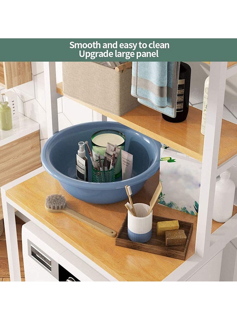 XiuWoo - 3 Shelves Toilet Drum Washing Machine Rack, Bathroom Corner Stand Storage Organizer Accessories, Free Standing Home Office Storage Rack for Space Saver with Towel Rack - Image 1