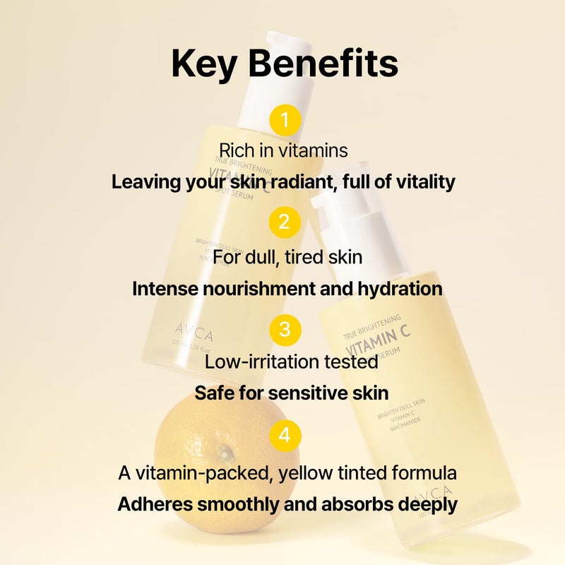 AVCA Vitamin C Brightening Serum 100ml(3.38 fl. oz) â€“ Niacinamide Dark Spot & Even Tone, Antioxidant Face Serum for Dull Skin, K-Beauty, Fragrance-Free - Image 3