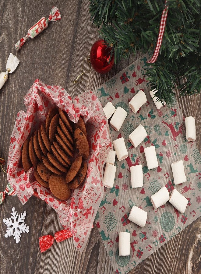 YBB 100Pcs Christmas Deli Wax Paper Sheets for Food, Basket Liners Food Picnic Paper Sheets Greaseproof Deli Wrapping Sheets, 10 x 8.6 Inch (Christmas) - Image 5
