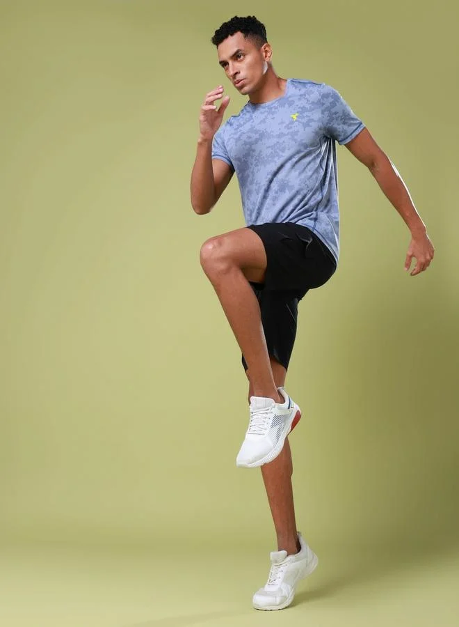 Technosport Men Solid Slim Fit Sports Shorts with TS FLEXI by Styli