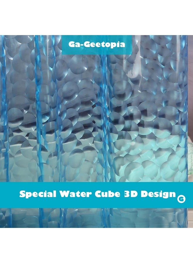 Ga-Geetopia EVA 3D Blue Pearl Water Cube Plastic Shower Curtain Liner - Premium Light Weight 72" x 72" Blue Bathroom Shower Showroom Curtain Liner with Rustproof Metal Gromments and Weighted Magnet - Image 1