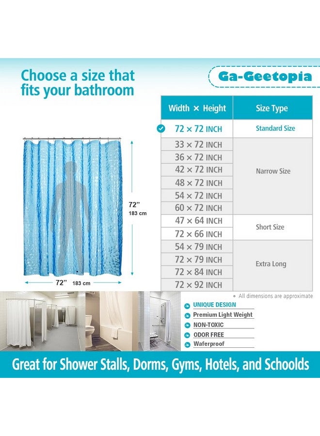 Ga-Geetopia EVA 3D Blue Pearl Water Cube Plastic Shower Curtain Liner - Premium Light Weight 72" x 72" Blue Bathroom Shower Showroom Curtain Liner with Rustproof Metal Gromments and Weighted Magnet - Image 4