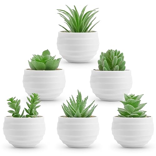 Der Rose 6 Pack Fake Plants Small Realistic Succulents Plants Artificial for Home Room Decor Indoor - Image 1