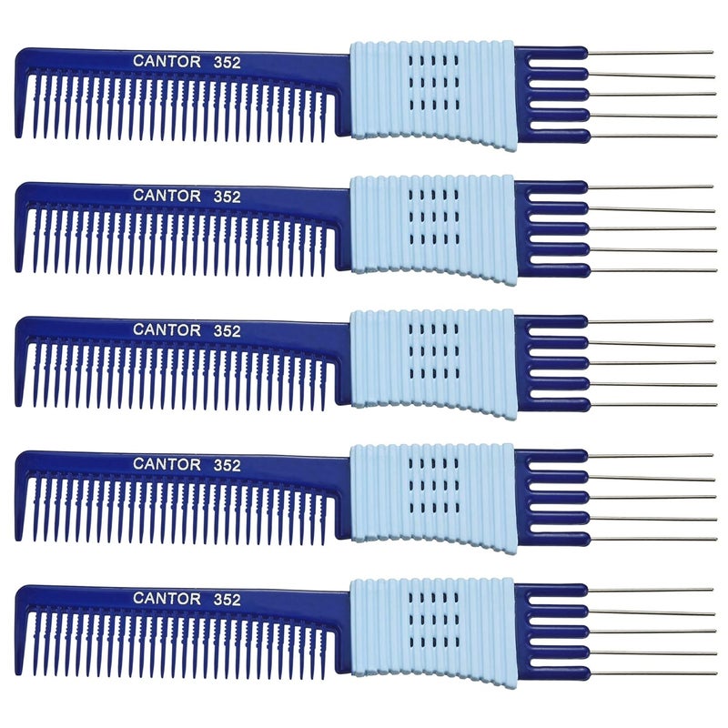 By Cantor 5 Pack Stainless Steel Hair Picks Anti Static Lift Detangle Combs for All Hair Types Chemical Heat Resistant