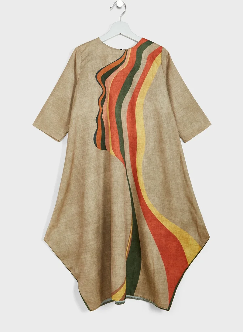 Thouq Kids Printed Jalabiya