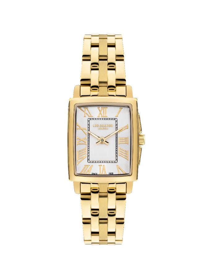 لي كوبر ساعة لي كوبر نسائية، مينا تناظري وسوار معدني، ذهبي - Image 1