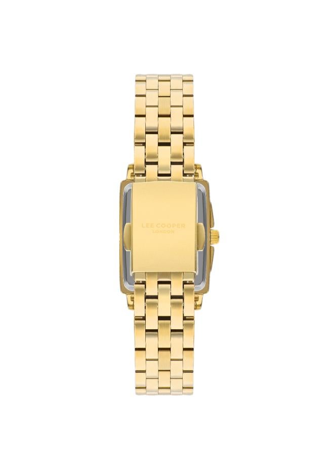 لي كوبر ساعة لي كوبر نسائية، مينا تناظري وسوار معدني، ذهبي - Image 3