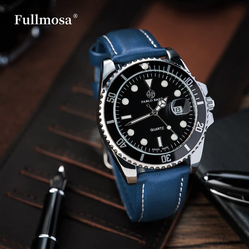 Fullmosa 18mm Leather Watch Bands Compatible with Garmin Vivoactive 4S/Vivomove 3S/Active S/Venu 2S/Move 3S, Huawei Watch 1st,Dark Blue - Image 2