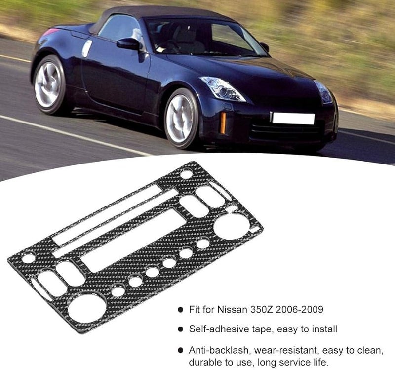 غطاء لوحة راديو ألياف الكربون من Aramox لسيارة نيسان 350Z موديلات 2006-2009، ترقية تقليم وحدة التحكم اللاصقة - Image 4