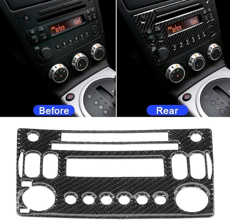 غطاء لوحة راديو ألياف الكربون من Aramox لسيارة نيسان 350Z موديلات 2006-2009، ترقية تقليم وحدة التحكم اللاصقة - Image 5