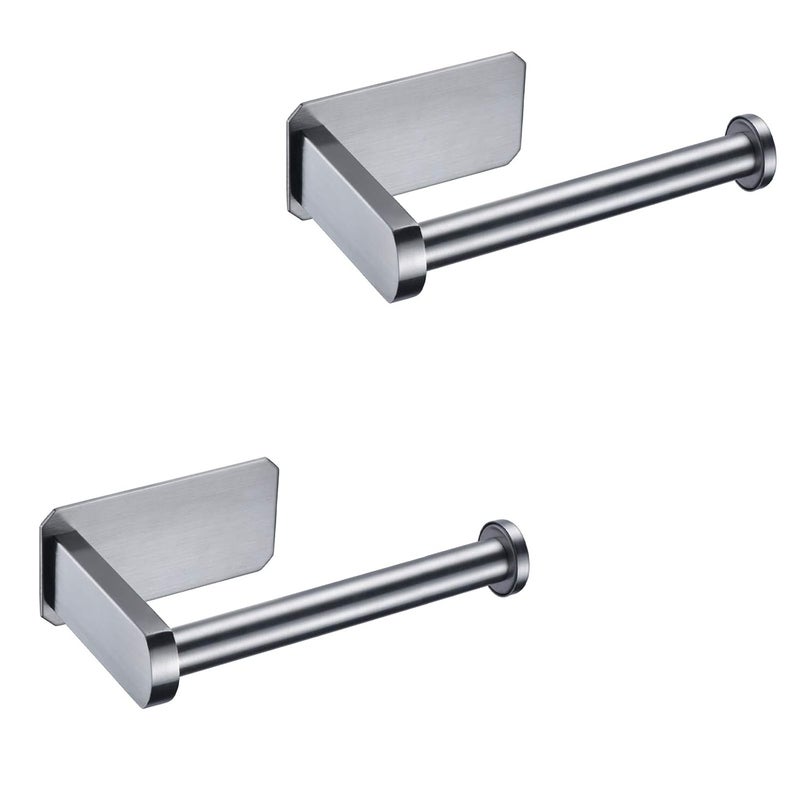 Nolimas Self Adhesive Toilet Paper Holder SUS 304 Stainless Steel No Drilling Stick On Wall Bathroom Kitchen Tissue Paper Roll Towel Holder RustproofBrushed Nickel Finish2Packs - Image 1