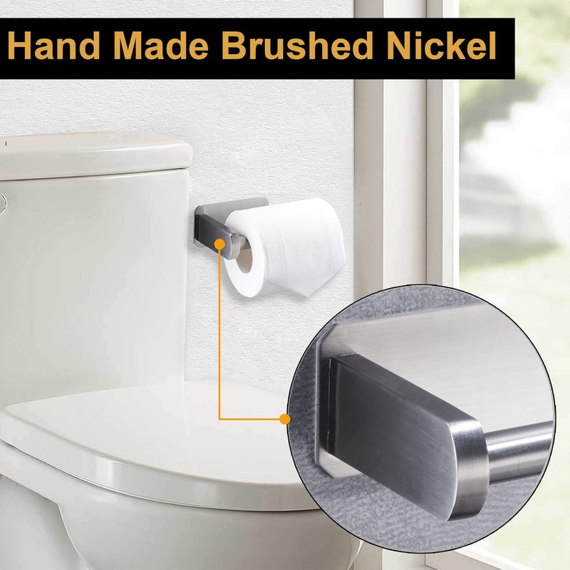 Nolimas Self Adhesive Toilet Paper Holder SUS 304 Stainless Steel No Drilling Stick On Wall Bathroom Kitchen Tissue Paper Roll Towel Holder RustproofBrushed Nickel Finish2Packs - Image 5