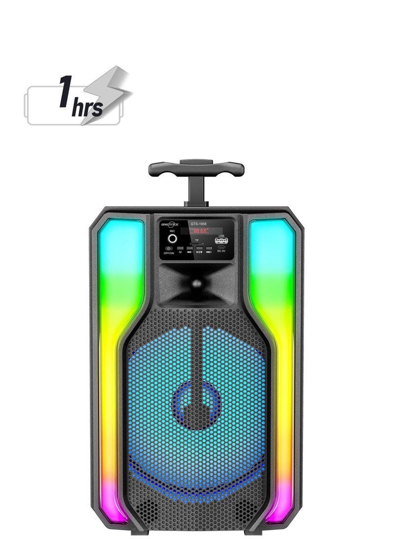 Generic - Bluetooth Speaker Karaoke with microphone, Suitcase Model Speaker Led Light Radio USB SD Input - Image 1
