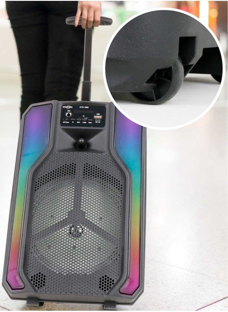 Generic - Bluetooth Speaker Karaoke with microphone, Suitcase Model Speaker Led Light Radio USB SD Input - Image 1