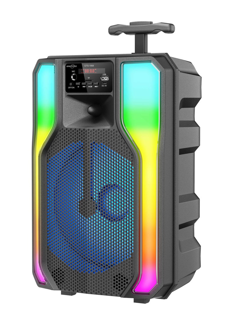 Generic - Bluetooth Speaker Karaoke with microphone, Suitcase Model Speaker Led Light Radio USB SD Input - Image 1