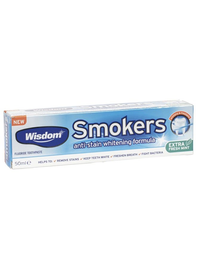 WISDOM Smokers Anti-Stain Whitening Toothpaste, 50ml - Image 2