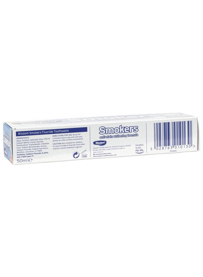 WISDOM Smokers Anti-Stain Whitening Toothpaste, 50ml - Image 4