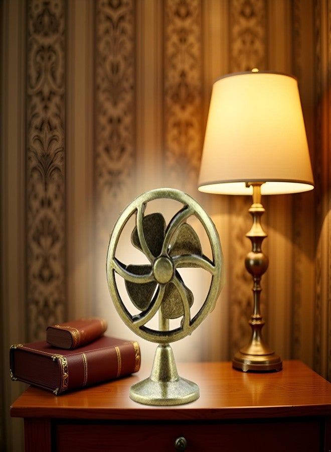 Jizlan Brass Table Fan Dollhouse Decoration Accessories, 1:12 Dollhouse Miniature Scene Model Table Fan (30 x 43 mm) - Image 5