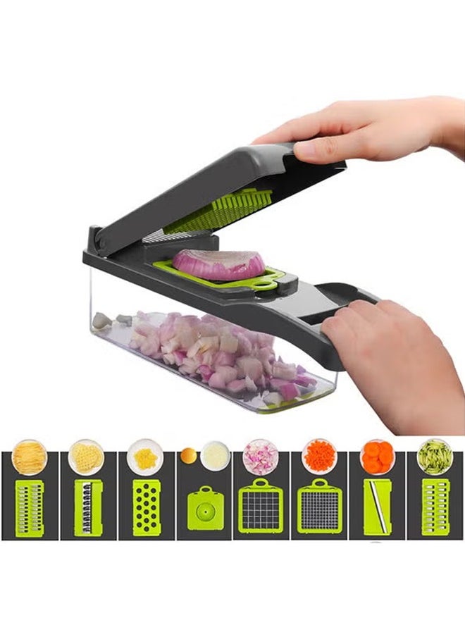 Hihonor - Multifunctional Vegetable Slicer Set,7 in 1 Multifunction Vegetable Cutter,Vegetable Cutter and Chopper Grinder - Image 1