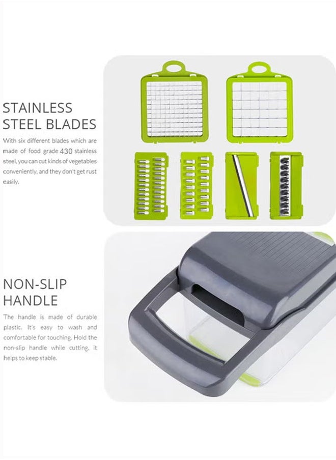 Hihonor Multifunctional Vegetable Slicer Set,7 in 1 Multifunction Vegetable Cutter,Vegetable Cutter and Chopper Grinder  - Image 3