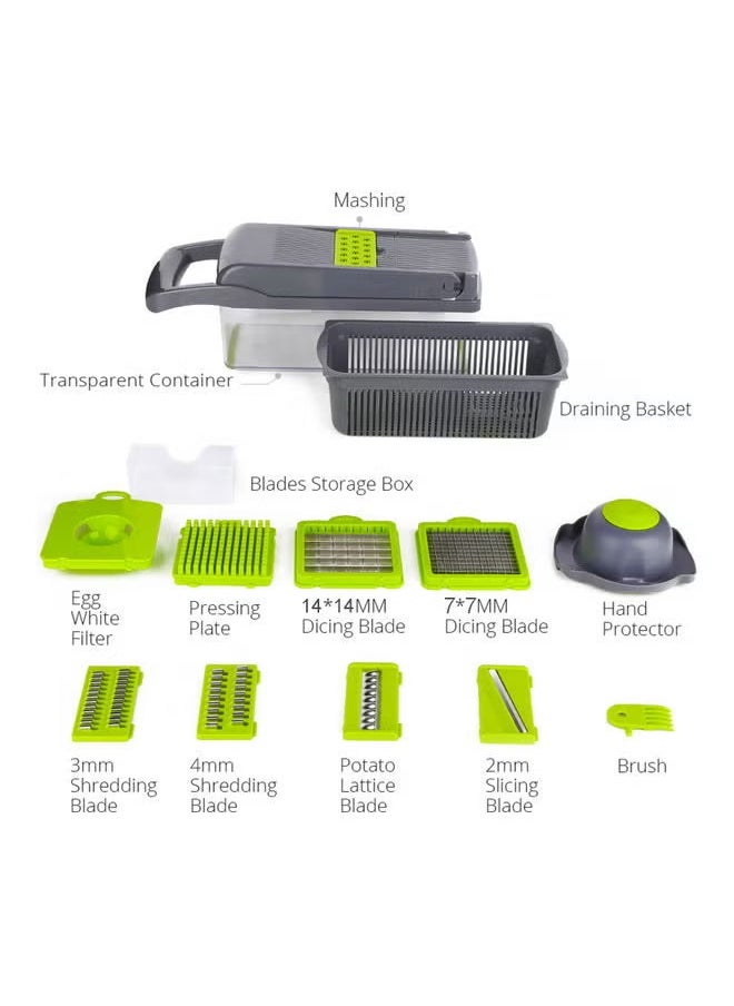 Hihonor Multifunctional Vegetable Slicer Set,7 in 1 Multifunction Vegetable Cutter,Vegetable Cutter and Chopper Grinder  - Image 4