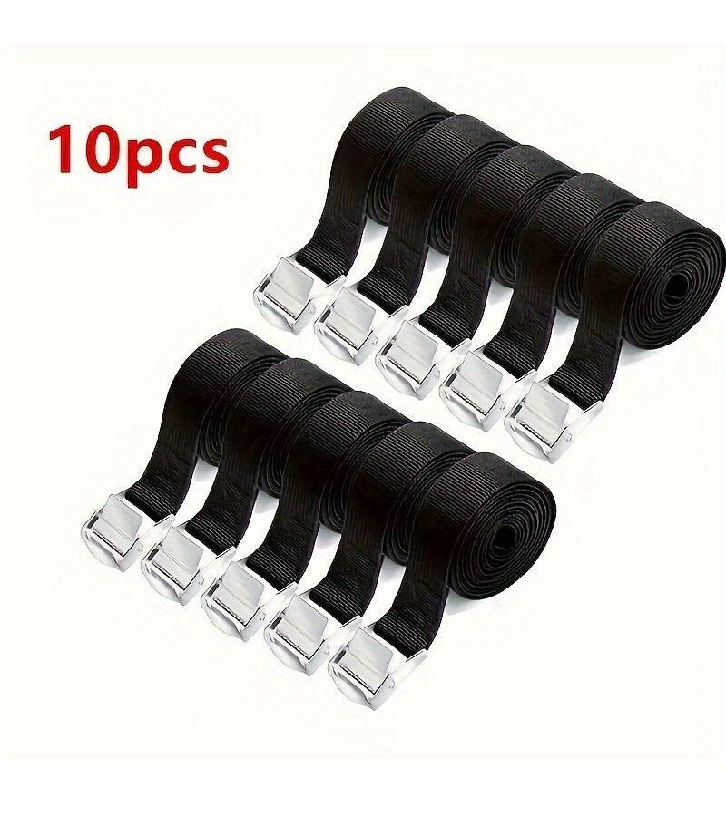 10 Pcs Heavy Duty Fabric Straps With Zinc Alloy Buckles 1 Meter By 1 Inch For Trucking Moving Outdoor And Travel Cargo Securing Commercial Personal Use Secure Fixation Durable - Image 1