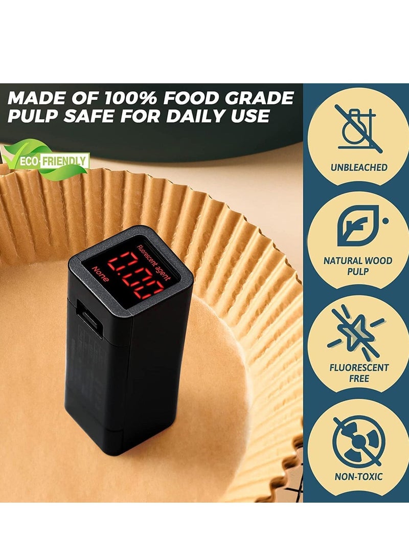 هايدو 100 ورقة مقاس 7.8 بوصة بطانة المقلاة الهوائية المستديرة للاستخدام مرة واحدة - Image 3