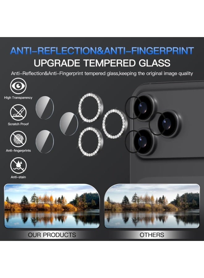 Muzz حامي عدسة الكاميرا متوافق مع آيفون 17 برو/17 برو ماكس زجاج مقسى 9H غطاء كاميرا مع زخرفة حلقة معدنية، واقي شاشة مقاوم للخدش آيفون 17 برو/17 برو ماكس (رمادي) - Image 4