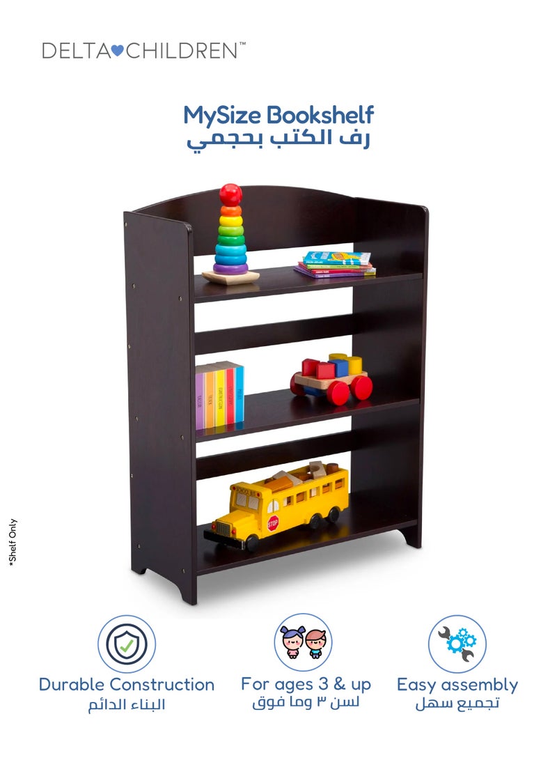 Delta CHILDREN Kids Bookshelf | MySize Bookcase with 3 Open Shelves | Sturdy Wooden Construction | Perfect Kid-Sized Height | Ideal for Organizing Books & Toys | 86.36x31.75x50.8 CM  Step 2: Arabic Product Title (Meaningful, no English le - Image 1