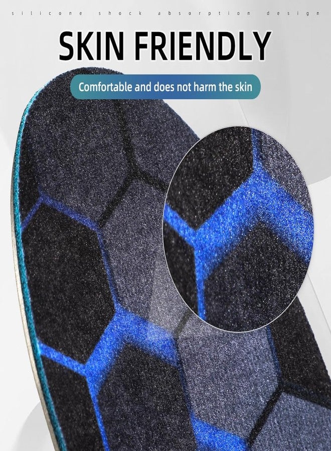 XINIFOOT نعال XINIFOOT الداعمة لقوس القدم العالي، نعال تقويمية للجري لتخفيف آلام قوس القدم - الانحراف الداخلي للقدم - ألم مشط القدم، نعال داخلية لالتهاب اللفافة الأخمصية للرجال (أزرق، زوج واحد) - Image 5