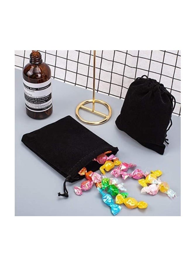 MARKQ Velvet Gift Bags 12 x 16 cm Drawstring Jewelry Pouches for Candy Wedding Party Favor Valentine Day Bags Black | 12 Bags - Image 4