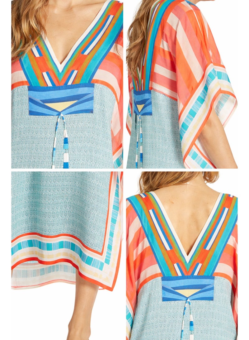 Showday Women's Summer Cover-Up Dress – Boho Print Beach Kaftan, Lightweight Loose Fit - Image 4