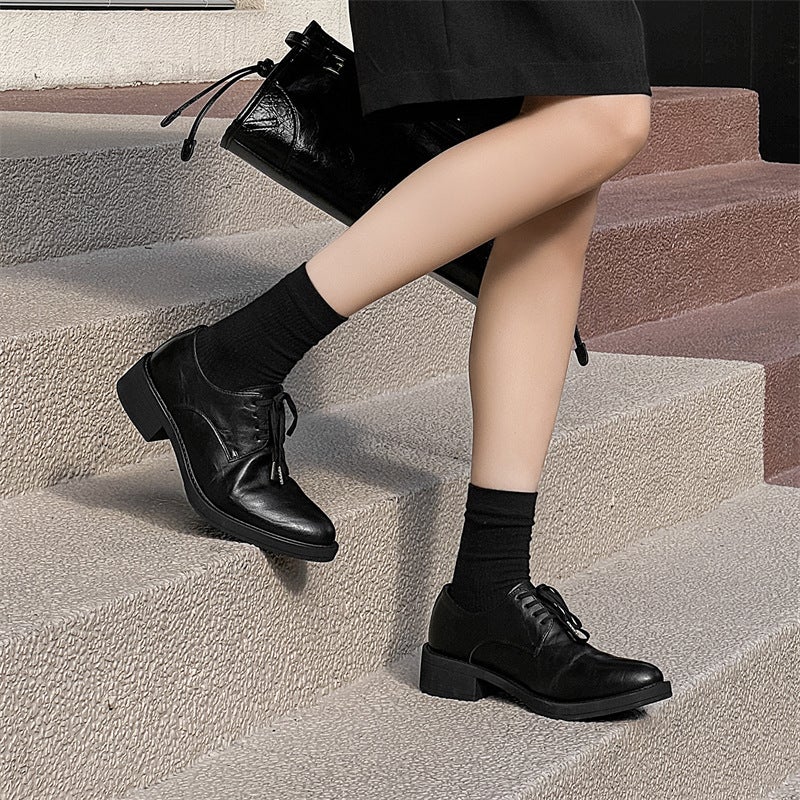 Men'S And Women'S Couple Style Pointed Leather Shoes, Autumn Business Casual Shoes, 2026 New Model, Height-Increasing British Style Thick Sole-J - Image 5