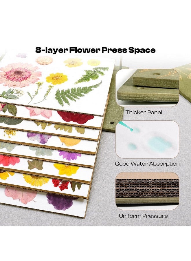 Caydo Caydo Flower Press Kit, 12 x 8.5 inches Flowers Pressing Kit, 8 Layers Pressed Flowers with Blotting Papers and Tools, Bouquet Preservation for Flower Drying, DIY Art, Bookmark, Gift, Craft - Image 4