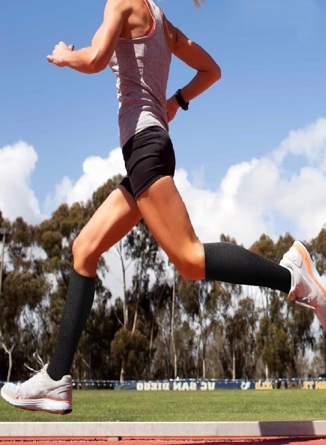 Double Couple جوارب ضغط مزدوجة، 8 أزواج، للرجال والنساء، جوارب ضغط تصل إلى الركبة، جوارب داعمة للرياضة - Image 4