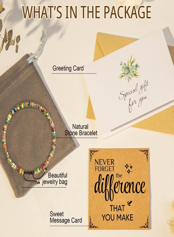 AGOT Thank you Gifts for Women - Never Forget The Difference That You Make - Natural King Stone Bracelet Appreciation Gifts for Mentor Teacher Nurse, Going Away Gift Retirement Gift for Employee Coworker - Image 4